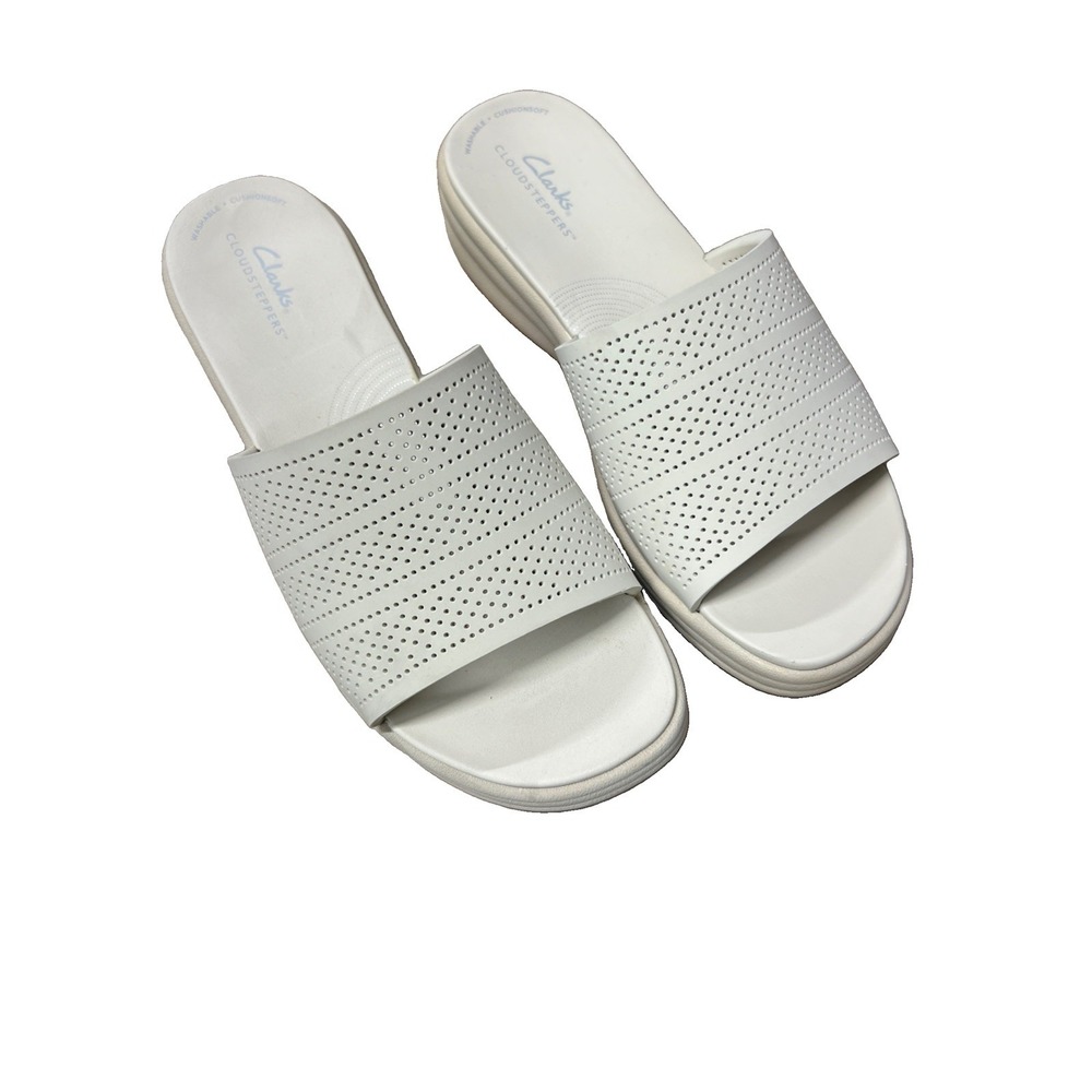 CLOUDSTEPPERS by Clarks Women's Drift Twist Casual Slides Cream Size 9.5